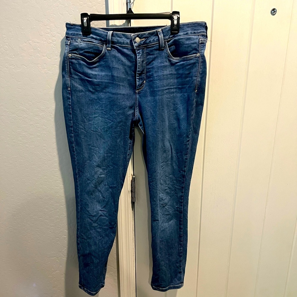 NYDJ medium wash high rise ankle jeans